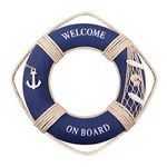 Fangoo 30CM Nautical Life Ring Decoration Nautical Decorative Life Ring Beach Lifebuoy Decor Life Ring Wall Art for Home Wall Door Hanging Decoration (A-Blue)