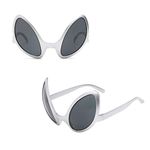 NUOBESTY 2pcs Alien Glasses Alien Sunglasses Novelty Glasses Alien Costumes Photo Booth Props Halloween Party Supplies Grey