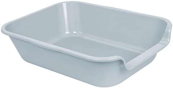 Blaucasa 1 Pack Extra Large Dog Litter Box Pan Tray (ABS Material), Low Entry Jumbo Senior Litter Boxes for Multiple Kitten Big Cats, Pet Safe Indoor Dog Potty (Light Gray, 20" L x 15" W)