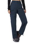 Cycorld Women's-Hiking-Pants-Convertible Quick-Dry-Stretch-Lightweight Zip-Off Outdoor Pants UPF 50+ with 5 Deep Pocket Navy