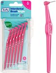 TEPE Angle Interdental Brushes Between Teeth - Braces Tooth Brush Cleaner 6 Pk, Pink