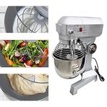 INTBUYING 20QT Commercial Dough Stand Mixer Food Blender Electric Mixing Machine Stainless Steel Bowl with 3 Speeds Adjustable Dough Hooks Whisk Beater Kitchen Supply 20L