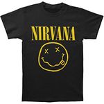 Nirvana Men's Smile One Sided Slim Fit T-shirt Large Black