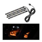 Ohleats Car LED Strip Light, 48 LED RGB Auto Interior Atmosphere Lights, USB Vehicle Under Dash Ambient Night Light Strip, Interior Decorative Lamp Lighting Kit Car Accessories (Orange)