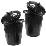 STORM TRADING GROUP 2 x Large 80 Litre Capacity Heavy Duty Shatterproof Refuse Bin With Lid