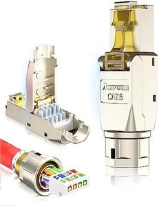 AMPCOM STP CAT6 RJ45 Connector Zinc-Alloy Tool-Free Ethernet Field Termination Modular Plug -12 pack