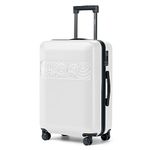 Krute Luggage with Spinner Wheels, ABS PC Hard Shell Lightweight Checked Suitcase with TSA Lock 24 Inch (White)