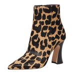 COACH Women's Carter Haircalf Bootie, Leopard, 5