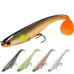 TRUSCEND Pre-Rigged Soft Fishing Lures, Well-made Easy Catching Lures for Family Fishing, Great Action Swimbait with Spinner, All-conditions Fishing Gear for Bass Trout Walleye, Crappie Fishing Jigs