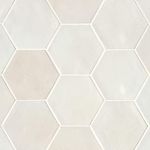 Bedrosians Celine 4" Hexagon Glossy Porcelain Floor & Wall Tile, White (50-Pack, 4.68 SF)