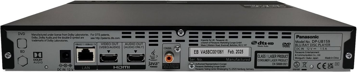 Panasonic 4K Blu-ray Player – Ultra HD DP-UB159