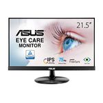 ASUS VP229HE Eye Care Monitor â€“ 21.5 Inch, FHD (Full HD 1920 x 1080), IPS, Frameless, 75Hz, Adaptive-Sync/FreeSync , HDMI, Eye Care, Low Blue Light, Flicker Free, Wall Mountable