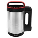 AMERICAN MICRONIC® - Soup Maker with Digital Display, 1.6 Litre, Automatic Blending & Heating, 4 Preset Cooking Functions, Copper Motor, Stainless Steel Blades, Red & Steel, 1160 Watts