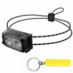 Nitecore NU21 360 Lumen Ultra Lightweight Outdoor Headlamp Dual Beam USB-C Rechargeable Headlight Tag (Black), White