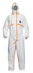 DuPont Tyvek 800J TJ198T Chemical Protective Coverall Suit, CE Certified, Cat III, Type 3/4/5/6, Sealed Bag, 2X-Large, White