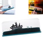 NIGRITY Resin Cruise Ship Fluid Drift Bottle,Unsinkable Boat In A Box,Titanic Cruise Ship Model Liquid Wave Cruise Ship Decoration That No Longer Sinks Toy,For Car Display Cases (14.6 Cmx5.4 Cm)