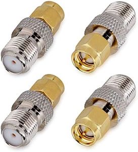 kwmobile F-Connector Female to SMA Male Adaptor - Pack of 4 - Coaxial Cable Adapter Aerial Antenna F-Type Plug Coax CATV RF Converter Multipack Set