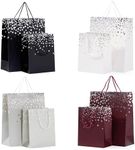THE TWIDDLERS - 8 Colourful Gift Bags for Christmas with Ribbon Handles for Xmas, Birthday Party Present, All Occasions - Assorted Colours & Sizes - 18cm x 23cm & 32cm x 26 cm, Present Bags