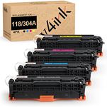 v4ink Remanufactured Toners_Cartridges Replacement for Canon 118 crg-118 CRG118 HP 304A Toner for Canon ImageClass MF726Cdw MF8350CDN MF8580Cdw MF8380Cdw LBP7660Cdn CP2025N Black Cyan Magenta Yellow