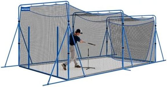 Batting Cage Net with Metal Frame, 20x10x8ft Baseball Softball Practice Net