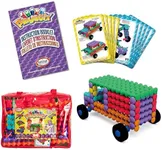POPULAR PLAYTHINGS Jumbo Playstix Set Construction Toy Building Blocks 80 Piece Kit, Multicolor (90020)