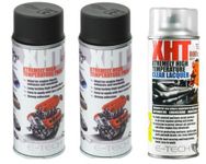 E-Tech 400ml XHT VHT Very High Temperature Paint 2 x BLACK 1 XHT Clear Lacquer for Car Engine Block Exhaust Metal Surface