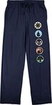 Magic The Gathering Game Symbols Men's Navy Blue Drawstring Sleep Pajama Pants-S