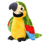 Cutiest Talking Parrot Toy Mimicry Pet Speaking Plush Toy Repeat What You Say Waving Wings Electronic Record Bird Toy Stuffed Animal Interactive Sensory Educational Toy Birthday Xmas Gift