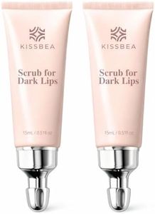KissBea Lip Scrub for Dark, Uneven-Looking Lips, Gentle Sugar Lip Exfoliator for Dry Lips, Balm-Textured Lip Care, 2 Pack, 0.51 fl oz Each