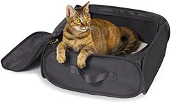 BARRPET Cat Travel Litter Box Collapsible Portable Cat Litter Box with Lid and Handle Standard for Travel Light Weight Leak-Proof, Sturdy, Lightweight, Easy to Clean(15.3” X 15.3” X6.7”).