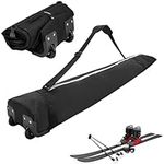 CuteHairy Padded Snowboard Bag with Wheels, Ski Roller Bag, Ski Bag for Air Travel, Oxford Cloth Double Roller Travel Bag, Large Capacity Snowboard Travel Bag for Easy Carry Storage Snowboard