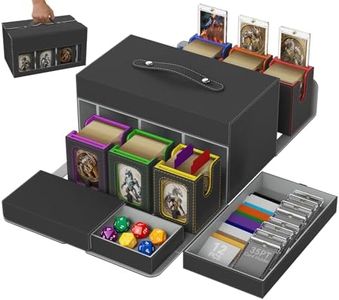 Cortile MTG Commander Deck Box,6-deck Modular Card Case and 2 Dice Trays,Removable MTG Deck Box Holds 780+ Double-Sleeved Cards,Ergonomic Handle and 35PT Magnetic Holders for TCG/EDH, Multicolour