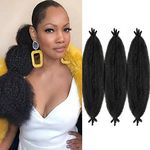 VCEOW 3 packs Springy Afro Twist Hair 16 inch Pre-Separated Kinky Marley Twist Braiding Hair Soft Pre-fluffed Synthetic Crochet Wrapping Hair Extensions for Distressed Faux Locs Spring Twist Passion Twist