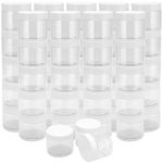 JEUIHAU 48 Pack 120ml Clear Plastic Jars with Lids, BPA-Free Empty Slime Storage Jars, Wide Mouth Plastic Container for Slime, Spices, Makeup, Grains, Crafts