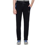 Van Heusen Men Athleisure Smart Tech Regular Fit Trackpants - Easy Stain Release, Anti Stat, Ultra Soft_50043_Black_L