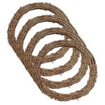 ToKinCen 4PCS Natural Vine Wreath, 25cm Vine Branch Rattan Wreath for Christmas Wreath DIY, Grapevine Wreath for Halloween Wreath Craft, Easter Wreath DIY for door＆Wall Hanging, Table, Wedding Decor