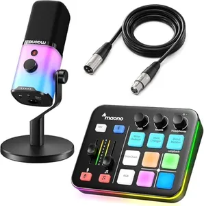 MAONO PD100X XLR/USB Gaming Microphone & Maonocaster G1 NEO & All in One Gaming Gear Bundle for Game Streamers（PD100X+G1 NEO+XLR-180）