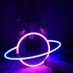 AnnuoYi Planetary Neon Sign, USB Or Battery Powered Neon Light, Bedroom Neon Light, Wall Decoration LED Neon Light Suitable for Gift Or Cool Decoration for Bedroom, Children's Room, Party