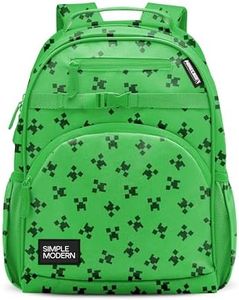 Simple Modern Large Minecraft Kids Backpack for School Girls and Boys | Elementary Backpack for Teen | Fletcher Collection | Kids - 16" tall | Minecraft Creeper