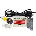 DIGITEN 0-999999 Digital LED Counter +PhotoElectric Switch Sensor +Reflector Automatic Conveyor Belting 100-220VAC