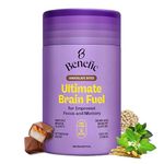 Benefic Nutrition - Brain Fuel Chocolate Bites, 30 pcs - Anxiety & Stress Relief - Ashwagandha, Phosphatidylserine, L-theanine, Prebiotic - 150g