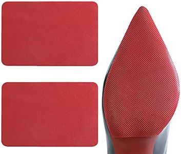 Dr. Foot Shoe Sole Protectors for high-Heels, Self Adhesive Silicone Non-Slip Shoes Cover Bottoms for Women, Red