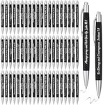 Yeaqee 100 Pcs Inspirational Pens Employee Appreciation Pens Motivational Pens Black Ink Thank You Pens Bulk Metal Greeting Quote Ballpoint Pen for Office Worker Teacher Nurse (Black,Biblical)