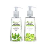 Zuci Natural Hand Sanitizer with Tulsi Basil & Citrus Lime Scent | Instant Germ Protection | Alcohol Gel-Based | Travel-Friendly - 250ml x 2