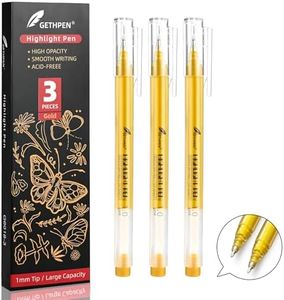 Gold Pens, 3Pack,1mm Extra Fine Point, Gold Gel Pens for Artists, Gold Gel Pen, Gold Ink Pen, Gold Pens for Black Paper, Gold Drawing Pens,Gold Pen for Artists Drawing