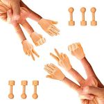 Daily Portable Tiny Finger Hands- Rock Paper Scissors 6 Pack - Little Finger Puppets, Mini Rubber Rock, Paper Scissors, Miniature Small Hand Puppet Prank from Tiktok - 2 of Each Finger Hands