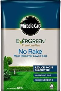 Miracle-Gro EverGreen Premium Plus No Rake Moss Remover Lawn Food 10 kg - 100 m2, Green