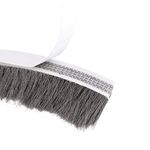 uxcell Brush Weather Stripping, Adhesive Felt Door Seal Strip Weatherstrip Door Sweep Brush for Door Window 197Inch L x 0.9 Inch W (5000mm x 23mm) Gray