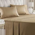 400 Thread Count Cotton - King Size Sheet Set - 100% Cotton Sheets - 400-Thread-Count - Sateen Cotton - Deep Pocket Cotton Bed Sheets - Silky & Soft Cotton - Hotel Quality Cotton Sheet for King Beds