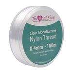 0.4mm Clear Nylon Thread Invisible String, Clear Sewing Thread, Decoration Hanging, Non-Stretch, Approx Tensile Strength 8.9kg(0.4mm - 100m Spool)